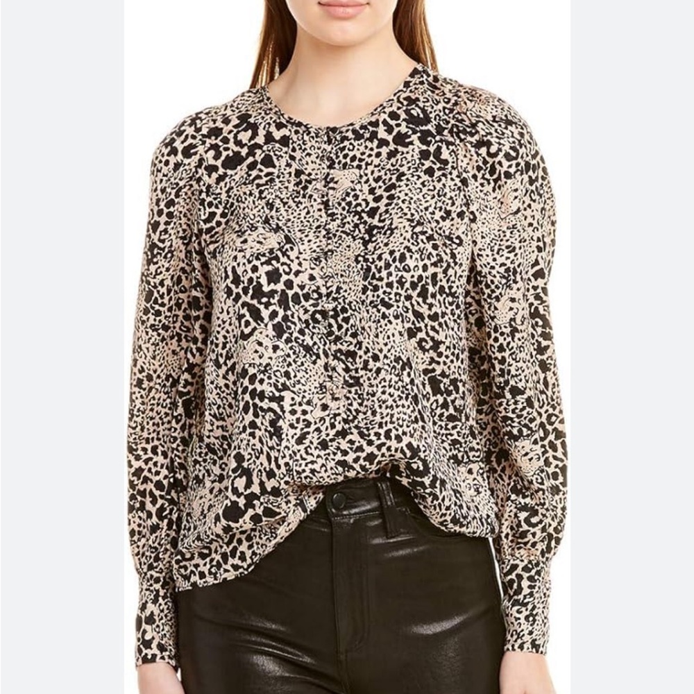 Rebecca Taylor Leopard Print Silk Blouse – Size 4